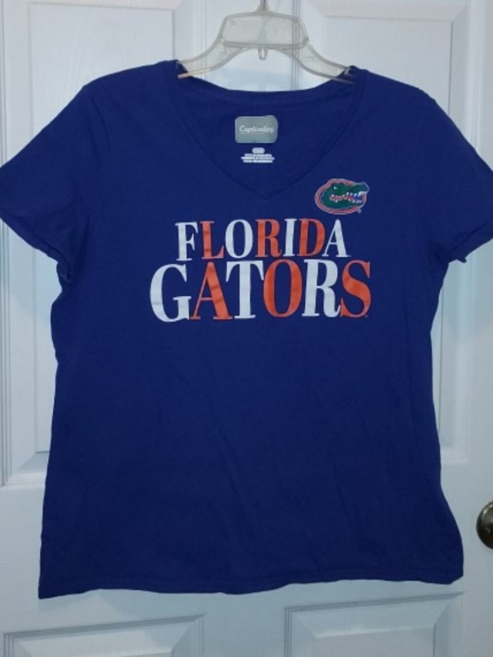 FLORIDA GATORS SHIRT 🧡💙🐊 Ladies Sz L 100% *SOFT* Cotton